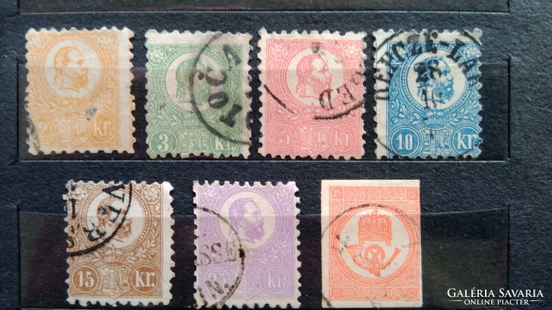 1871 Kőnyomat sor + Hírlapbélyeg (320.000) 9 1/4 és 9 1/2 K. fog
