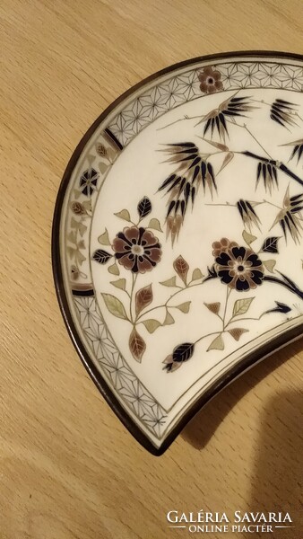 Ritka Zsolnay bambusz mintás kínáló, szívpecsétes 20 x 15 cm ! {ZSS31}