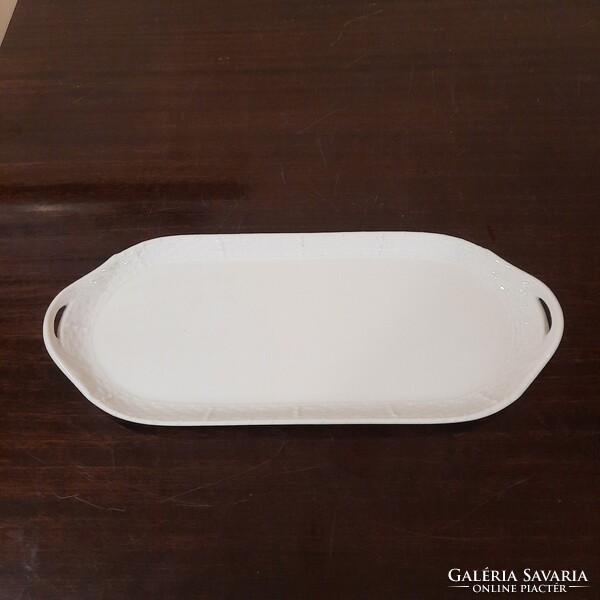 Fehér Herendi porcelán süteményes kínáló tál, tálca