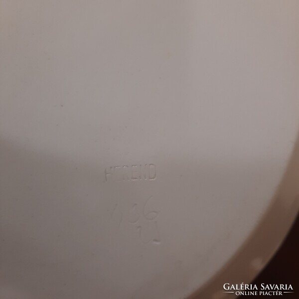 Fehér Herendi porcelán süteményes kínáló tál, tálca