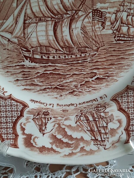 Staffordshire - Fair winds angol porcelánfajansz tányér - Friendship of Salem emléktányér