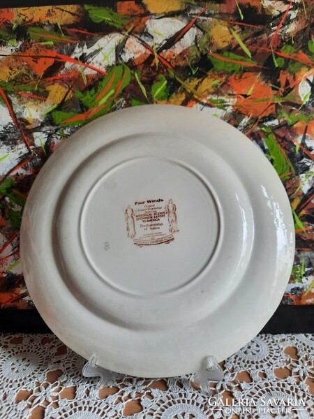 Staffordshire - Fair winds angol porcelánfajansz tányér - Friendship of Salem emléktányér
