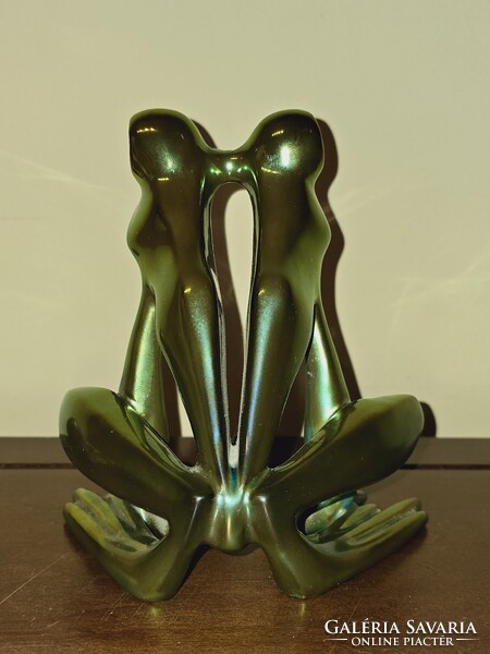 Art Deco Zsolnay eozinos nagy béka Nádor Judit terve