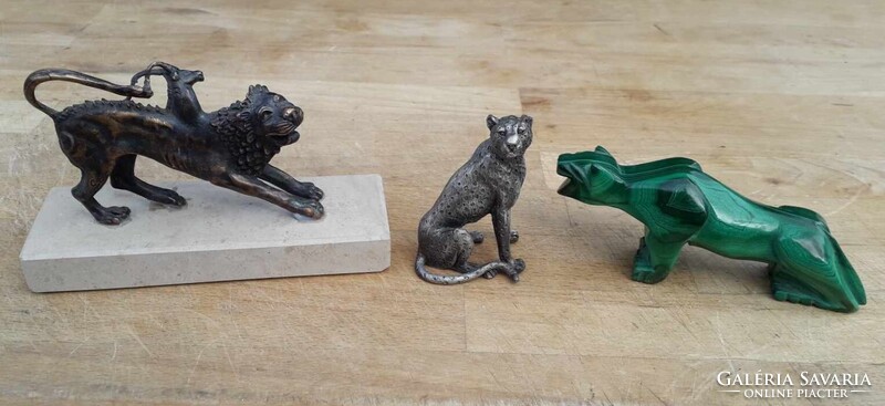 Kiméra, párduc, tigris / Bronz,malachit,ón