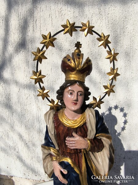 Gyönyörű Fa szobor Szeplőtelen Szűz Mária,