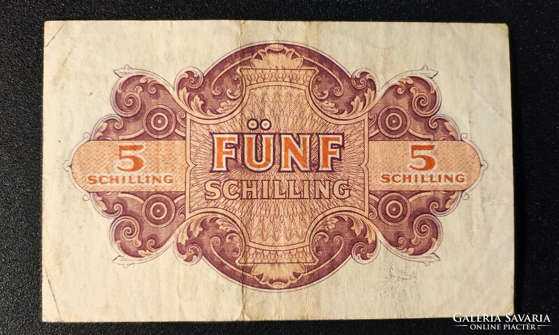 5 schilling - Ausztria, szövetséges megszállás (brit kiadás), 1944 (F+)