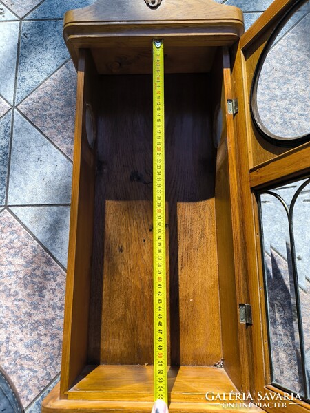Antik szecessziós Art Deco fali vitrin kulcsos szekrény fali óra doboz csiszolt üveg hàzi àldàs tart