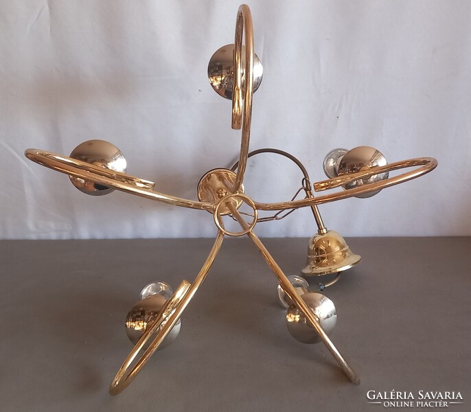 Kolarz réz- króm mennyezeti lámpa ALKUDHATÓ  Hollywood regency