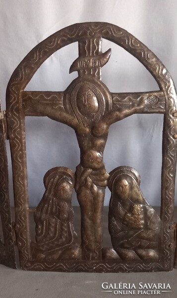 90 cm jelzett jN Marie bronz  tripticon  Ikon Kép ALKUDHATÓ