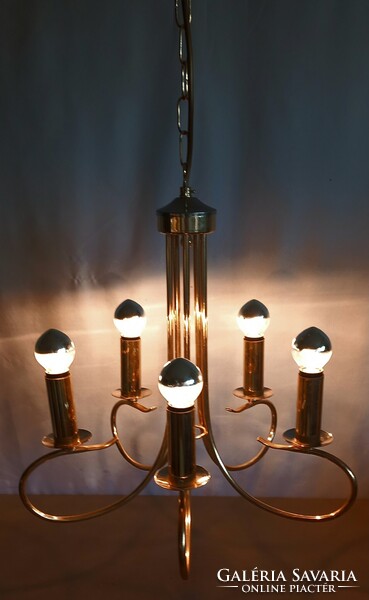 Kolarz réz- króm mennyezeti lámpa ALKUDHATÓ  Hollywood regency