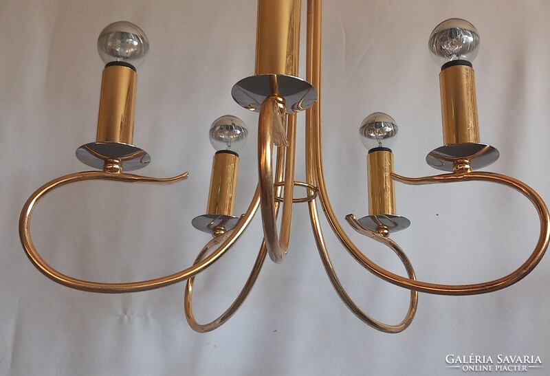 Kolarz réz- króm mennyezeti lámpa ALKUDHATÓ  Hollywood regency