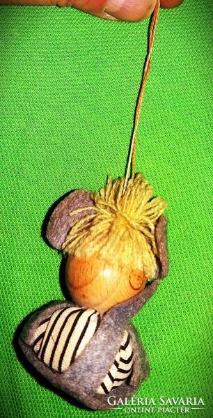Régi FOKY studió EGÉRMAMA karácsonyfa dísz függelék fa bábú fa figura 7 cm állapot a képek szerint