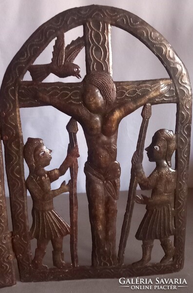 90 cm jelzett jN Marie bronz  tripticon  Ikon Kép ALKUDHATÓ