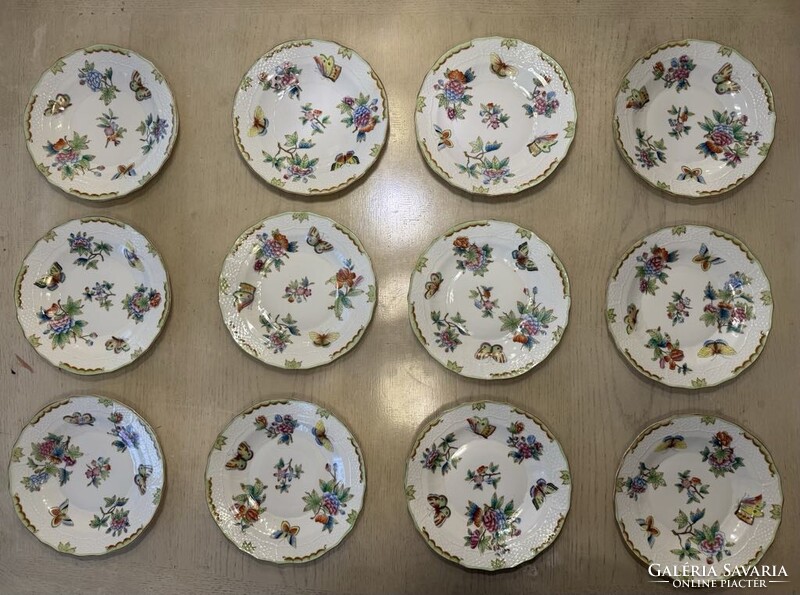 Ó-Herendi Viktória Királynő mintás rokályos étkészlet az 1900-as évek elejéről!Ritkán fellelhető!