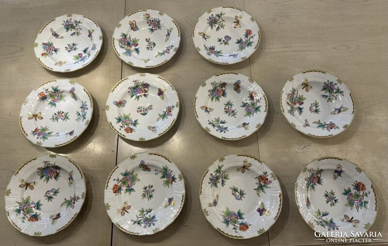 Ó-Herendi Viktória Királynő mintás rokályos étkészlet az 1900-as évek elejéről!Ritkán fellelhető!