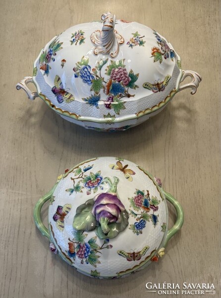 Ó-Herendi Viktória Királynő mintás rokályos étkészlet az 1900-as évek elejéről!Ritkán fellelhető!