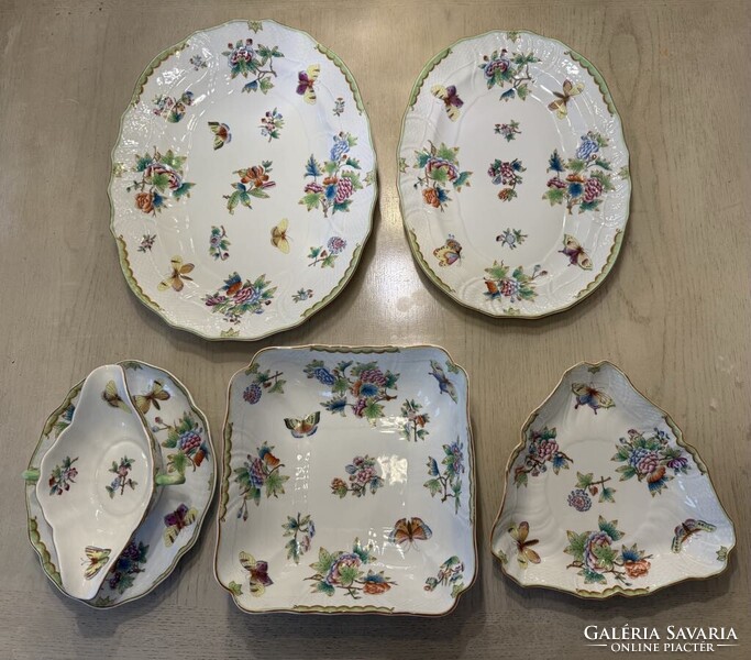 Ó-Herendi Viktória Királynő mintás rokályos étkészlet az 1900-as évek elejéről!Ritkán fellelhető!