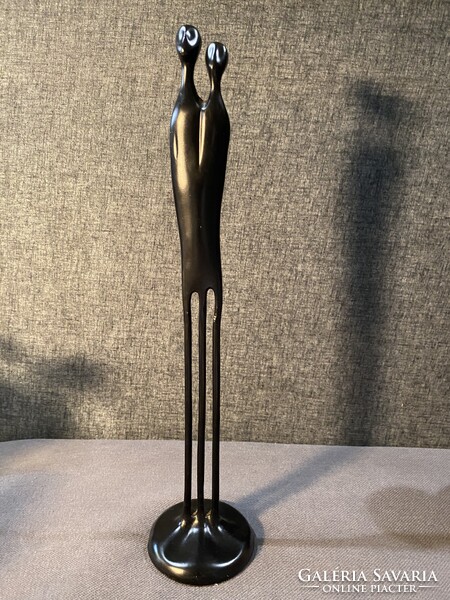 SALVADOR DALÍ STÍLUSÁBAN NAGYMÉRETŰ ART DECO FÉM SZOBOR !!  “EGGYÉVÁLÁS!”   43X9,5 cm!!!