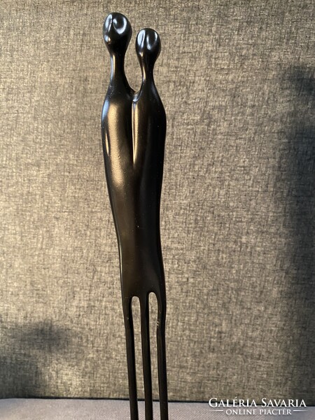 SALVADOR DALÍ STÍLUSÁBAN NAGYMÉRETŰ ART DECO FÉM SZOBOR !!  “EGGYÉVÁLÁS!”   43X9,5 cm!!!