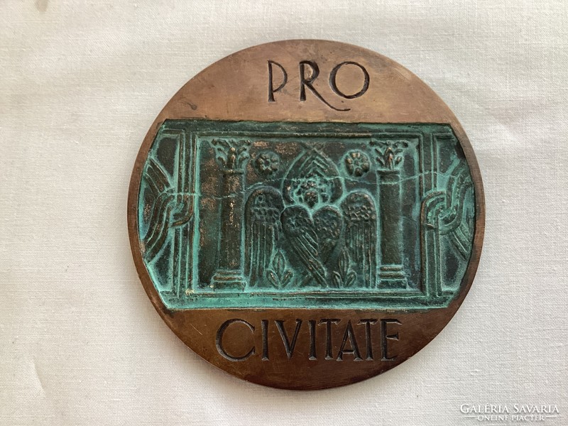 Pro Civitate Székesfehérvár bronz plakett .