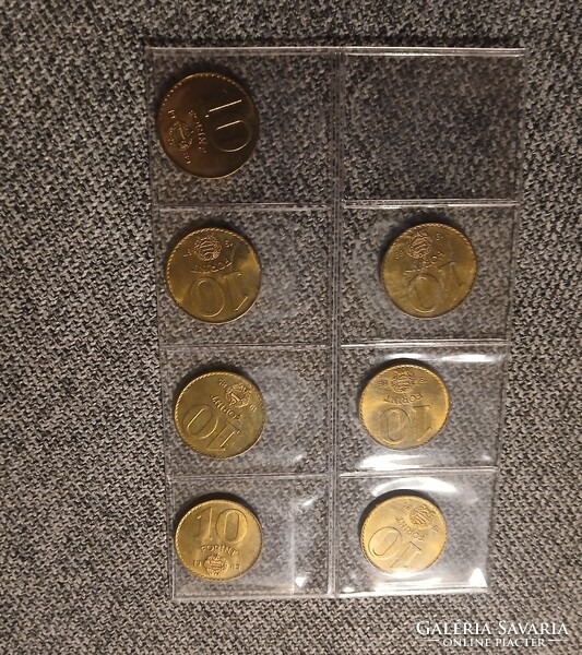 1983 -1989 TELJES 10 forint FT sor UNC verdefényes forgalmi sorokból összeállítva