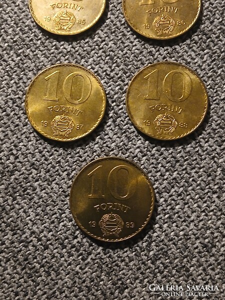 1983 -1989 TELJES 10 forint FT sor UNC verdefényes forgalmi sorokból összeállítva