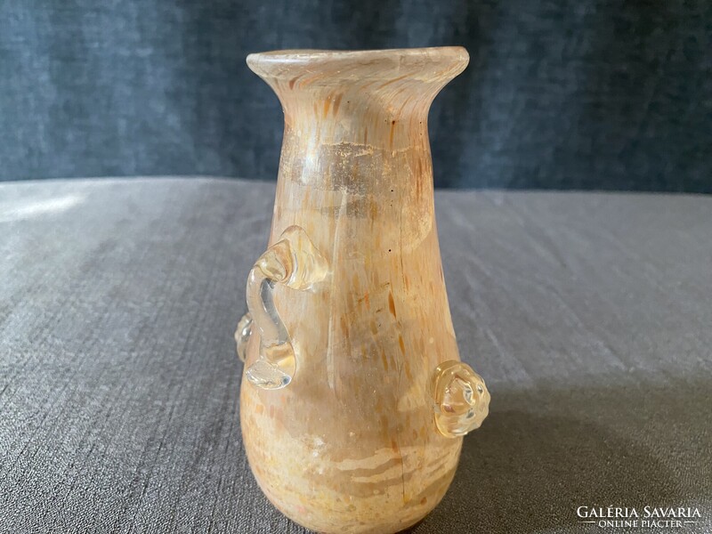 MURANO SCAVO SEGUSO HIBÁTLANT ÁLLAPOTBAN, GYÖNYÖRŰ IRIZÁLÓ SZÍNBEN!!!!   13X6 cm!!