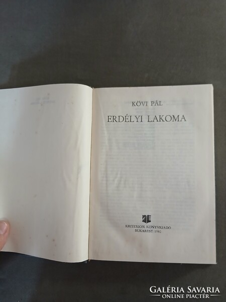 Kövi Pál - Erdélyi lakoma szakácskönyv (Kriterion, 1980)**