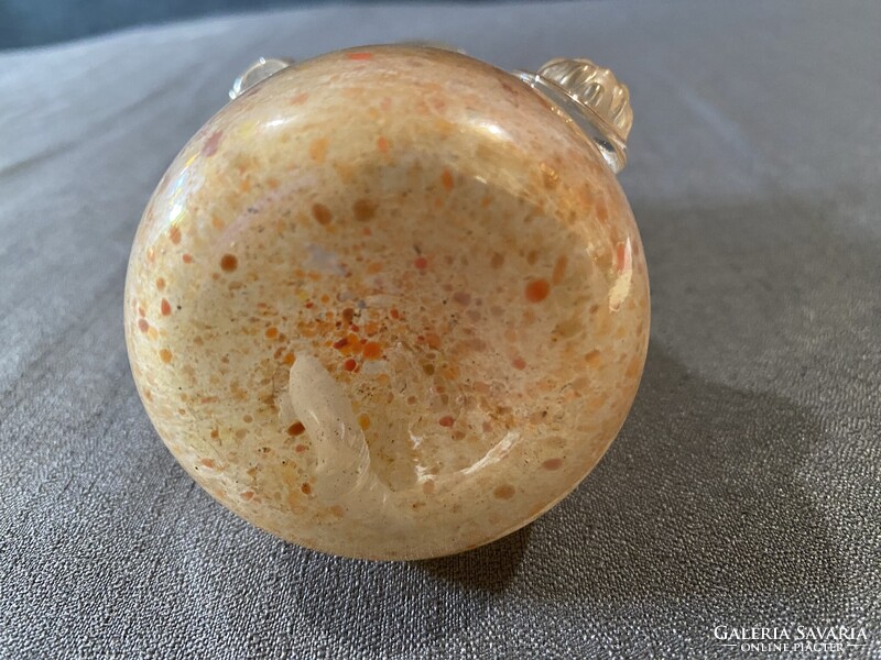 MURANO SCAVO SEGUSO HIBÁTLANT ÁLLAPOTBAN, GYÖNYÖRŰ IRIZÁLÓ SZÍNBEN!!!!   13X6 cm!!