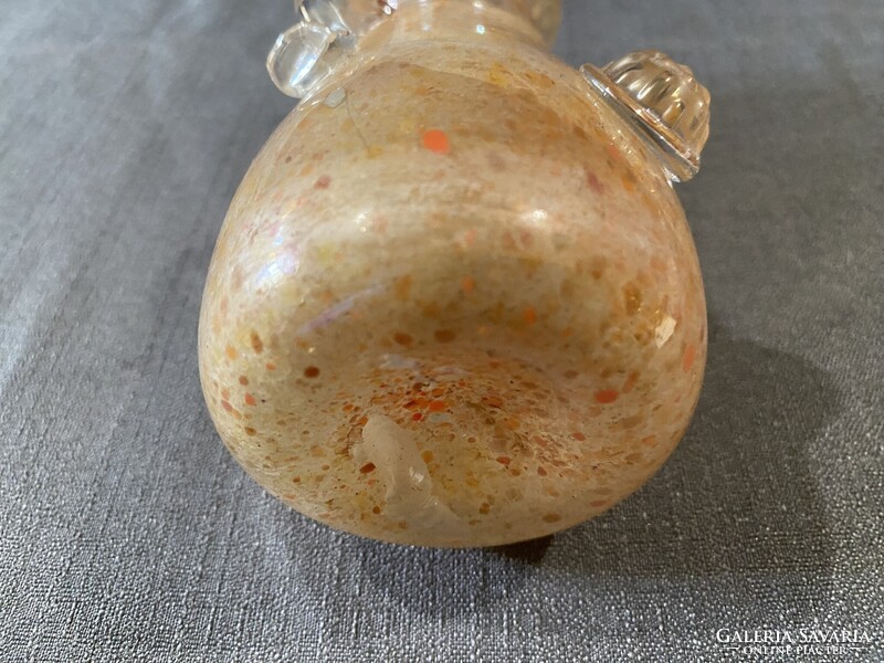 MURANO SCAVO SEGUSO HIBÁTLANT ÁLLAPOTBAN, GYÖNYÖRŰ IRIZÁLÓ SZÍNBEN!!!!   13X6 cm!!