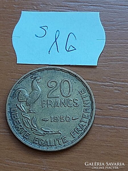 FRANCIAORSZÁG 20 FRANK FRANCS 1950 Alumínium-Bronz, KAKAS   S16