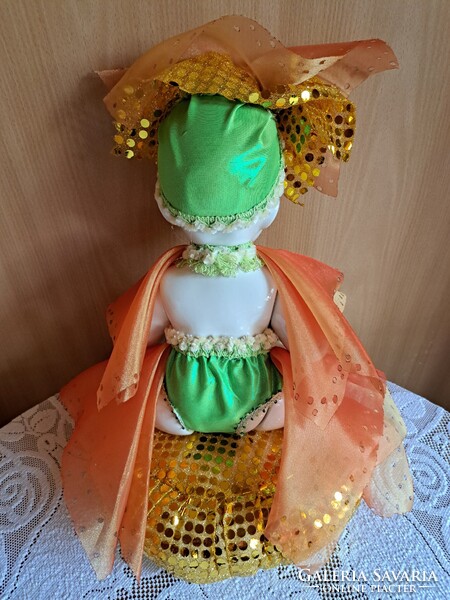 40 cm Fehèr , teljes test porcelànbaba,