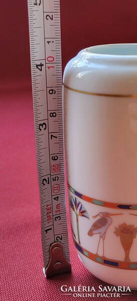 Rosenthal Classic Rose német porcelán váza madár liba macska mintával arany széllel