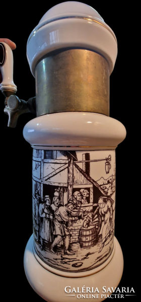 Hollóházi porcelán dupla karos sőrcsap.
