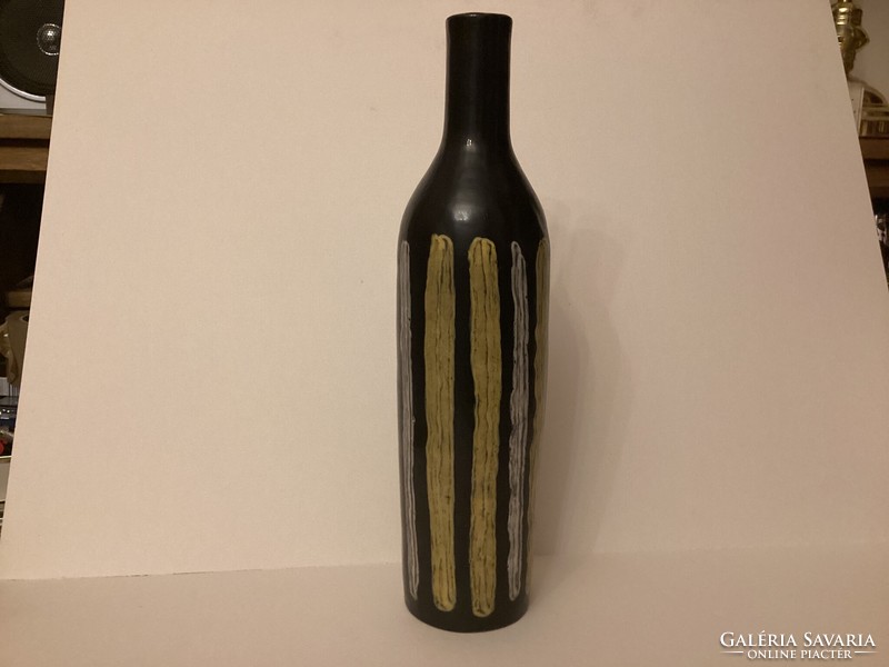 Illés Sándor : Retró váza, mázas kerámia, j.n. hibátlan, m: 36 cm .