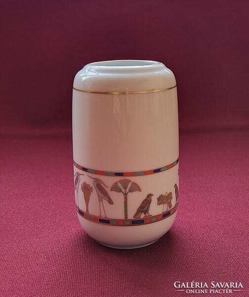 Rosenthal Classic Rose német porcelán váza madár liba macska mintával arany széllel