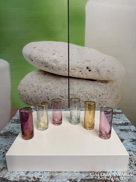 Színes Üveg Cső Poharak 6 db A135