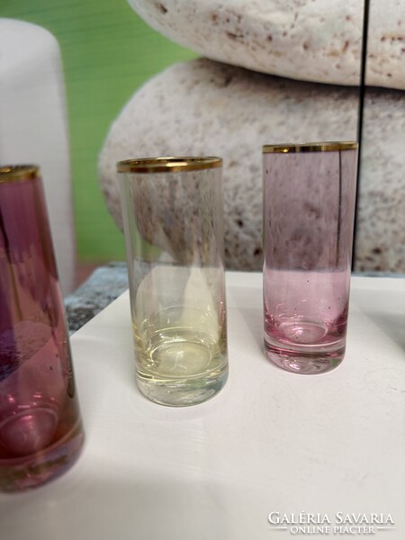 Színes Üveg Cső Poharak 6 db A135