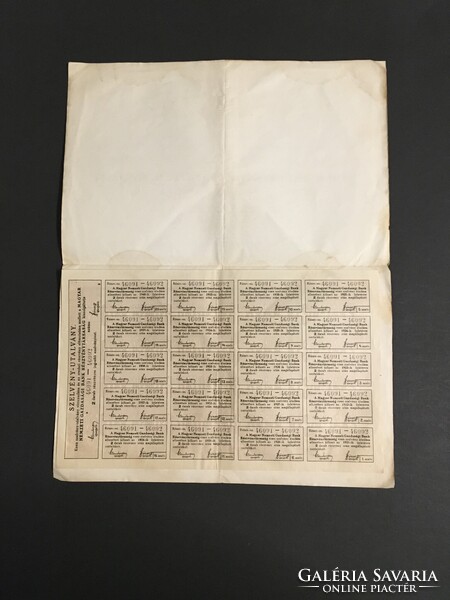Magyar Nemzeti Gazdasági Bank R.T. Részvény 1000 Koronáról 1920.