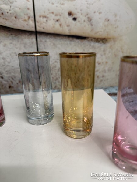 Színes Üveg Cső Poharak 6 db A135