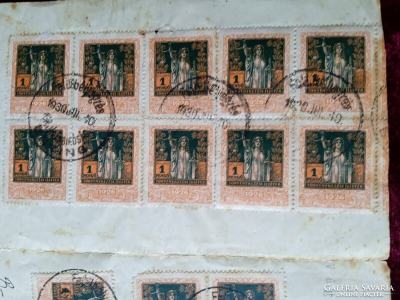 D205333 ENYING -Vági Károly - bírói ítélet - sok illetékbélyeggel -1930 Postázva Major -Dokmbóvár