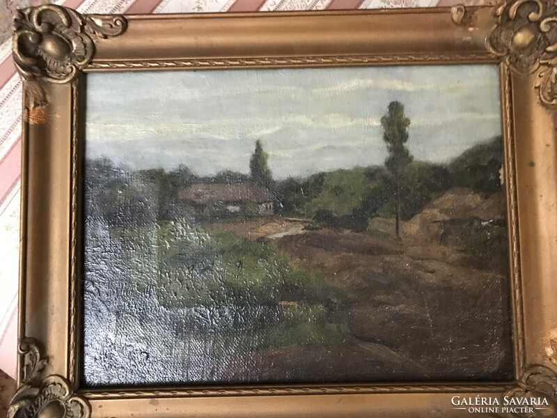 Glatter Gyula : Tanyasi táj    olaj, vászon