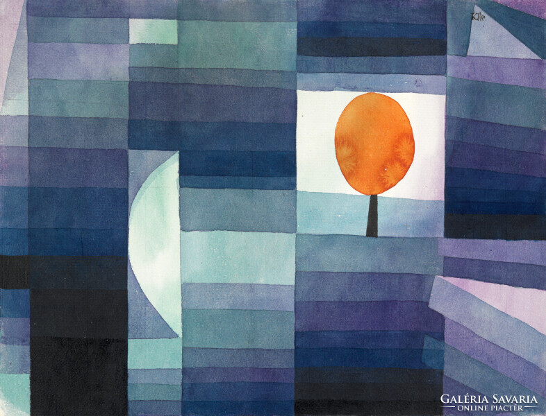 Paul Klee Az ősz hírnöke, absztrakt festmény reprodukció vászon nyomat vászonkép 56x43cm