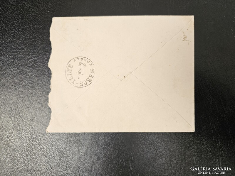 1885-ös 5 kr bélyeg levélen Déva -Maros-Illye 20g.pont a bélyegen lemez javítás nyoma