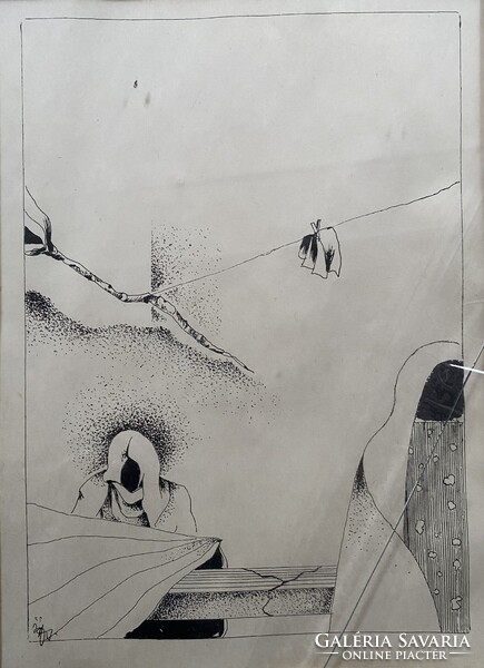 Buhály József: Magány - linó
