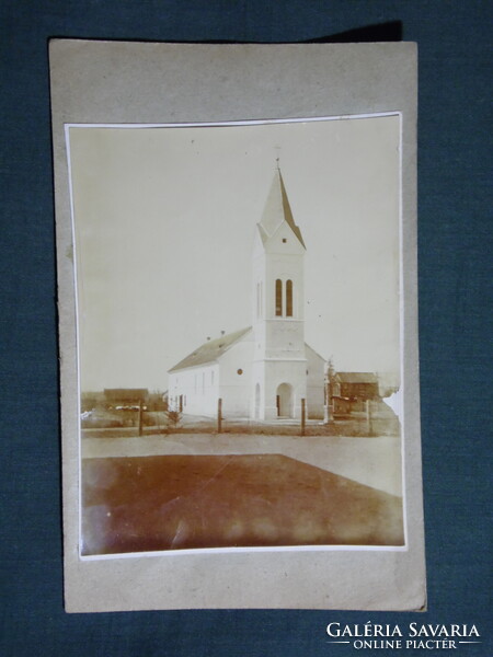 Képeslap,fotó,Tábori posta,Tengelic,Jézus szíve templom látkép,részlet,1918-