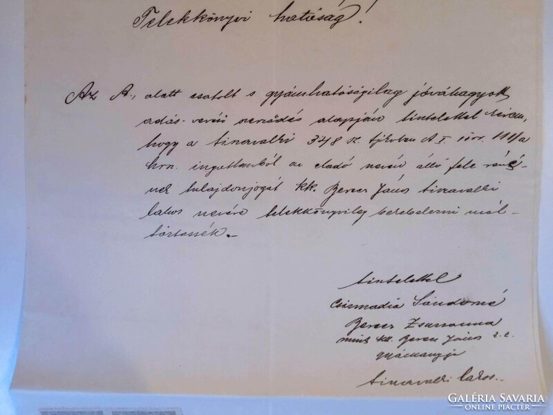 ZA615.1 Régi IRAT-illetékbélyegek -1911 Tiszavalk- Csizmadia Sándorné, Berecz Zsuzsanna Mezőkövesd