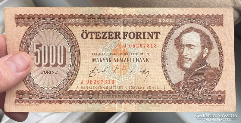 5000 forint 1990 J sorozat