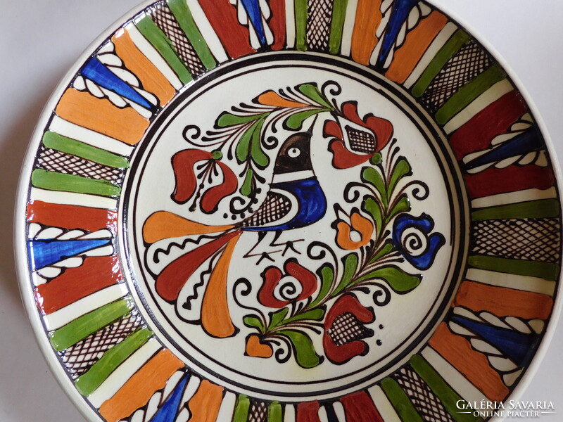 Korondi Simó János madaras tál  - 23.5 cm