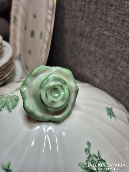 Herendi zöld "PC"(POMMIER CHINOIS) mintás 6 személyes étkészlet